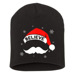 Believe In Santa Claus Christmas Xmas Santa Hat Short Acrylic Beanie