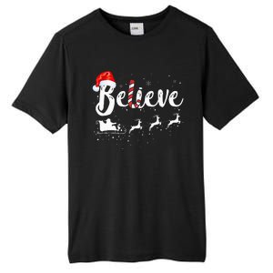 Believe In Santa Claus Believe Christmas Pajama Christmas Tall Fusion ChromaSoft Performance T-Shirt