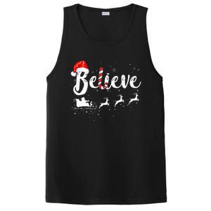 Believe In Santa Claus Believe Christmas Pajama Christmas PosiCharge Competitor Tank