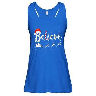 Believe In Santa Claus Believe Christmas Pajama Christmas Ladies Essential Flowy Tank