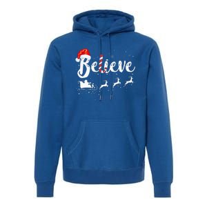 Believe In Santa Claus Believe Christmas Pajama Christmas Premium Hoodie