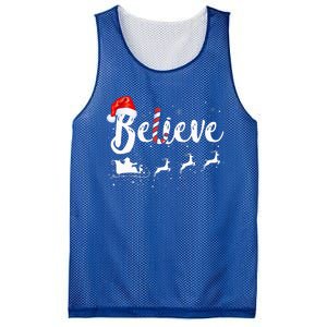 Believe In Santa Claus Believe Christmas Pajama Christmas Mesh Reversible Basketball Jersey Tank