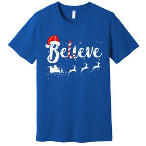 Believe In Santa Claus Believe Christmas Pajama Christmas Premium T-Shirt