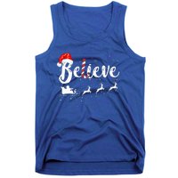 Believe In Santa Claus Believe Christmas Pajama Christmas Tank Top