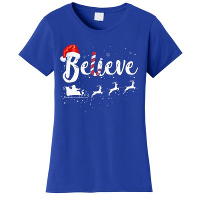 Believe In Santa Claus Believe Christmas Pajama Christmas Women's T-Shirt