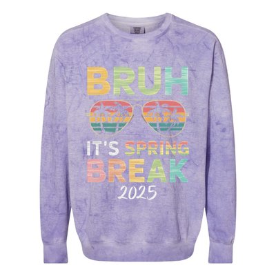 Bruh It's Spring Break 2025 Funny N College Spring Break Colorblast Crewneck Sweatshirt