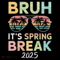 Bruh It's Spring Break 2025 Funny N College Spring Break Poster