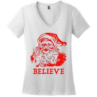 Believe In Santa Claus A Gift For Christmas Women's V-Neck T-Shirt