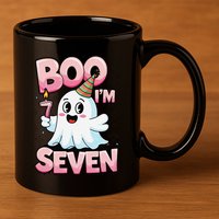 Boo IM Seven Ghost Theme For October 11oz C Handle Ceramic Mug