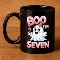 Boo IM Seven Ghost Theme For October 11oz C Handle Ceramic Mug