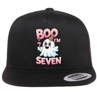 Boo IM Seven Ghost Theme For October Flat Bill Trucker Hat