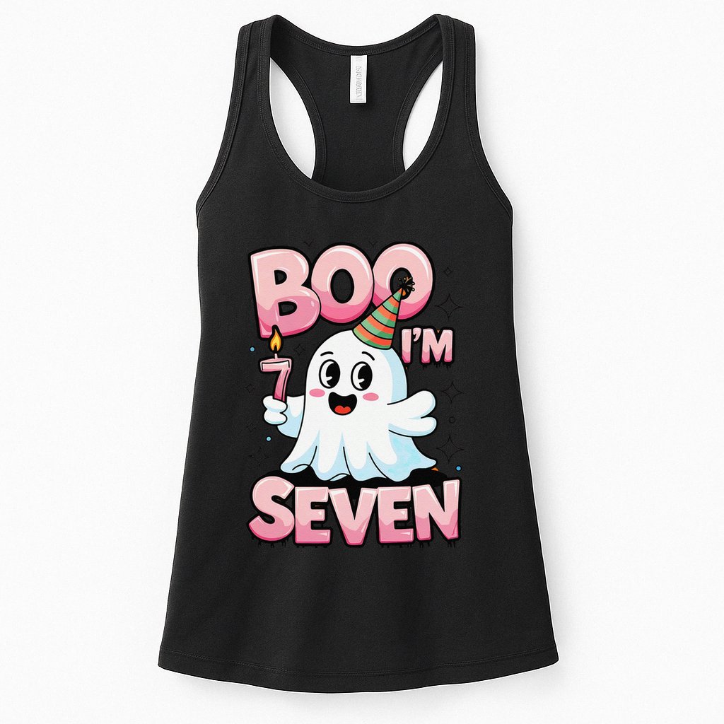 Boo IM Seven Ghost Theme For October Womens Tank Top