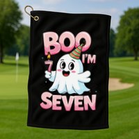 Boo IM Seven Ghost Theme For October Golf Towel