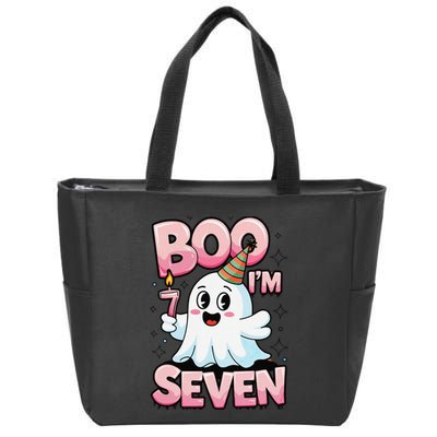Boo IM Seven Ghost Theme For October Zip Tote Bag