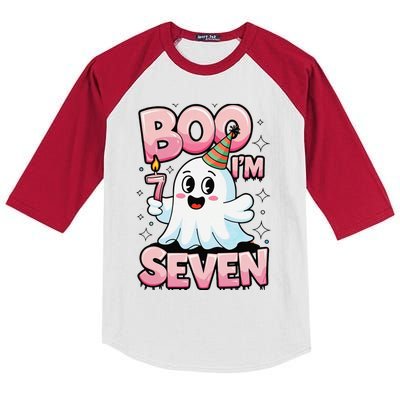 Boo IM Seven Ghost Theme For October Kids Colorblock Raglan Jersey