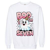 Boo IM Seven Ghost Theme For October Garment-Dyed Sweatshirt