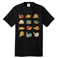 Beautifully Illustrated Snails Vintage Snail Lover Tall T-Shirt