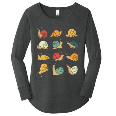 Beautifully Illustrated Snails Vintage Snail Lover Women's Perfect Tri Tunic Long Sleeve Shirt