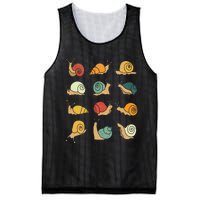 Beautifully Illustrated Snails Vintage Snail Lover Mesh Reversible Basketball Jersey Tank