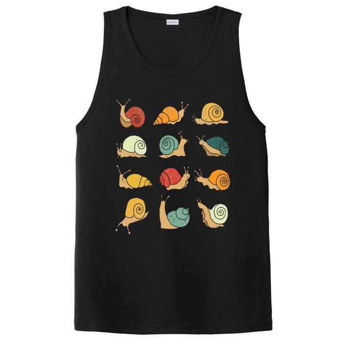 Beautifully Illustrated Snails Vintage Snail Lover PosiCharge Competitor Tank