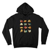 Beautifully Illustrated Snails Vintage Snail Lover Tall Hoodie