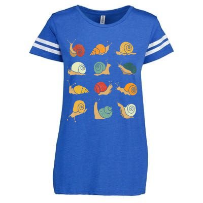 Beautifully Illustrated Snails Vintage Snail Lover Enza Ladies Jersey Football T-Shirt