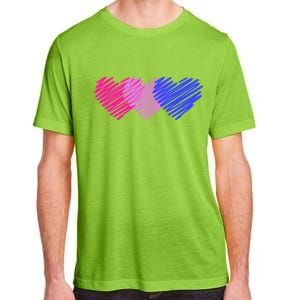 Bisexual Flag Hearts Love LGBT Bi Pride Adult ChromaSoft Performance T-Shirt