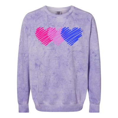 Bisexual Flag Hearts Love LGBT Bi Pride Colorblast Crewneck Sweatshirt