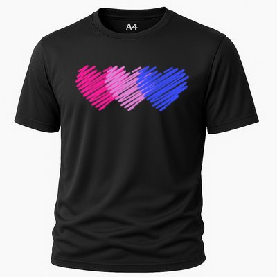 Bisexual Flag Hearts Love LGBT Bi Pride Performance Shirt
