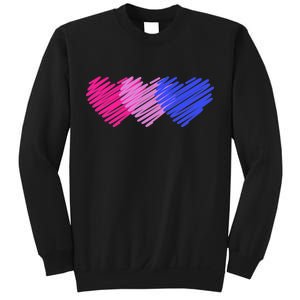 Bisexual Flag Hearts Love LGBT Bi Pride Sweatshirt