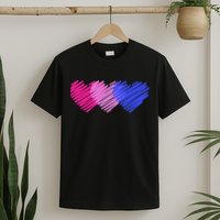 Bisexual Flag Hearts Love LGBT Bi Pride T-Shirt