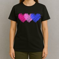 Bisexual Flag Hearts Love LGBT Bi Pride T-Shirt