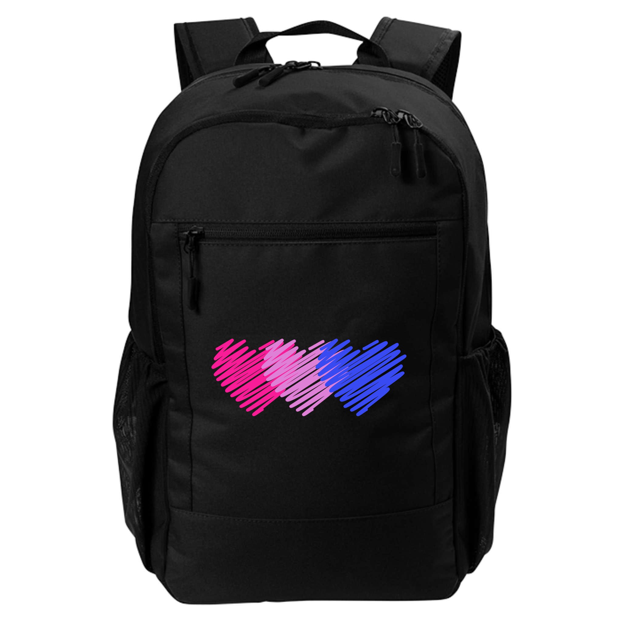 Bisexual Flag Hearts Love LGBT Bi Pride Backpack