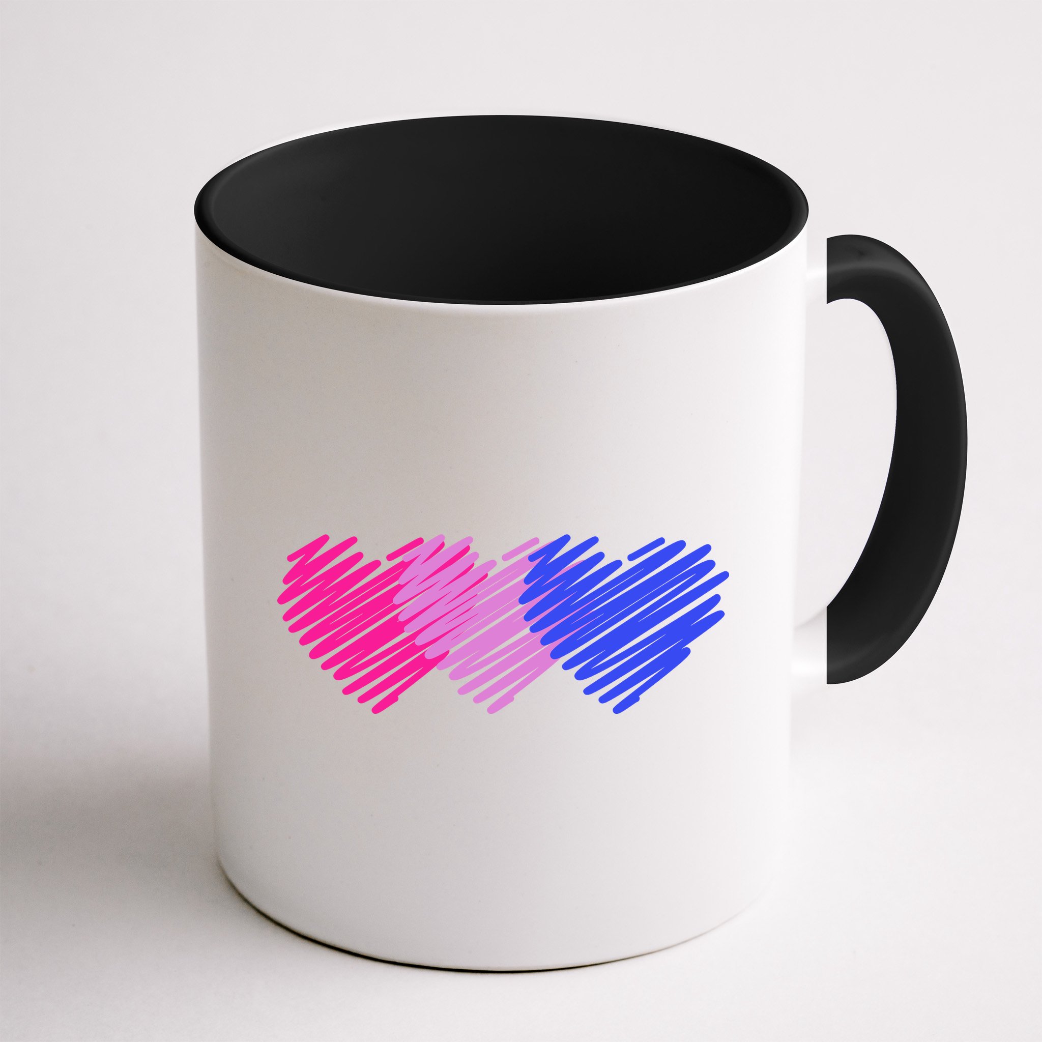 Bisexual Flag Hearts Love LGBT Bi Pride Mug