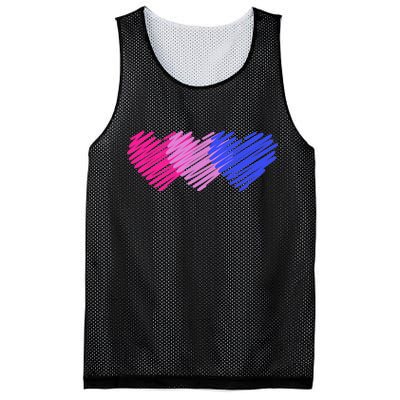 Bisexual Flag Hearts Love LGBT Bi Pride Mesh Reversible Basketball Jersey Tank