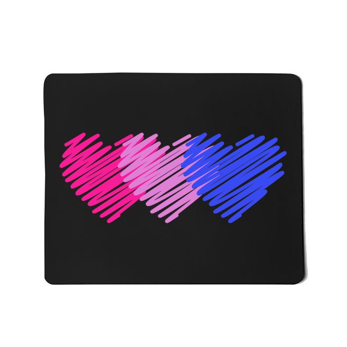 Bisexual Flag Hearts Love LGBT Bi Pride Mousepad