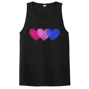 Bisexual Flag Hearts Love LGBT Bi Pride PosiCharge Competitor Tank