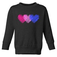 Bisexual Flag Hearts Love LGBT Bi Pride Toddler Sweatshirt