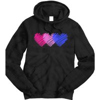 Bisexual Flag Hearts Love LGBT Bi Pride Tie Dye Hoodie