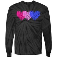 Bisexual Flag Hearts Love LGBT Bi Pride Tie-Dye Long Sleeve Shirt