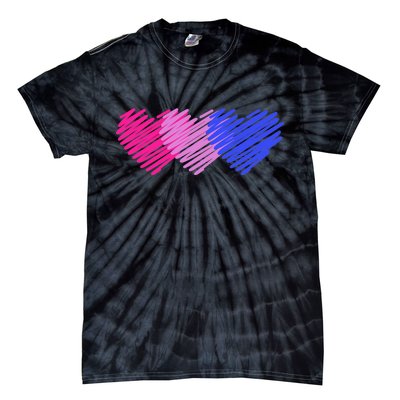 Bisexual Flag Hearts Love LGBT Bi Pride Tie-Dye T-Shirt