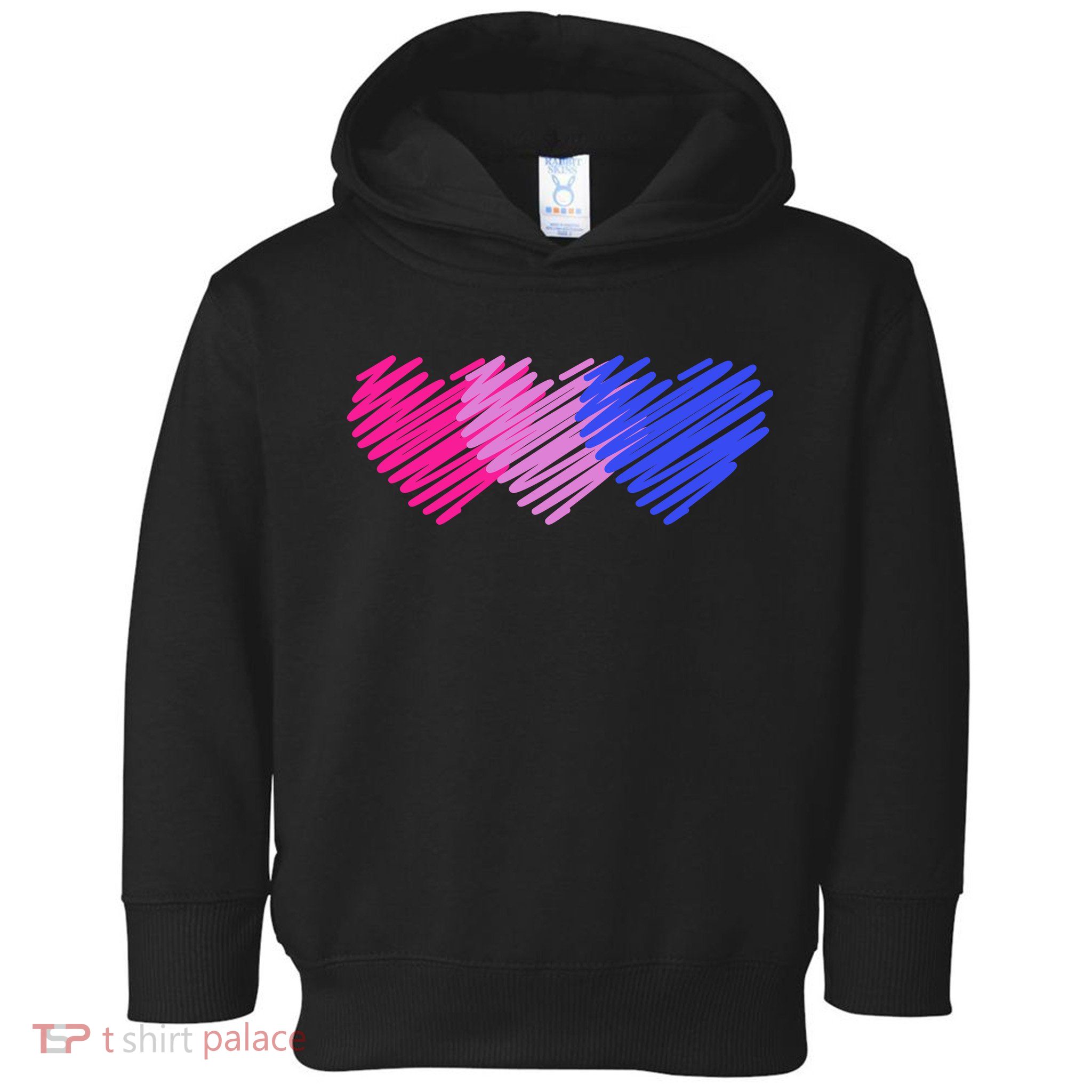Bisexual Flag Hearts Love LGBT Bi Pride Toddler Hoodie