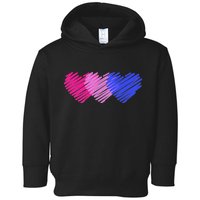 Bisexual Flag Hearts Love LGBT Bi Pride Toddler Hoodie