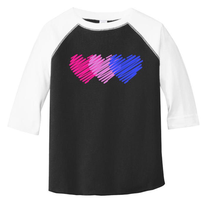 Bisexual Flag Hearts Love LGBT Bi Pride Toddler Fine Jersey T-Shirt