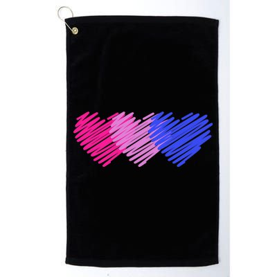 Bisexual Flag Hearts Love LGBT Bi Pride Platinum Collection Golf Towel