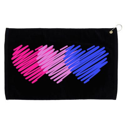 Bisexual Flag Hearts Love LGBT Bi Pride Grommeted Golf Towel