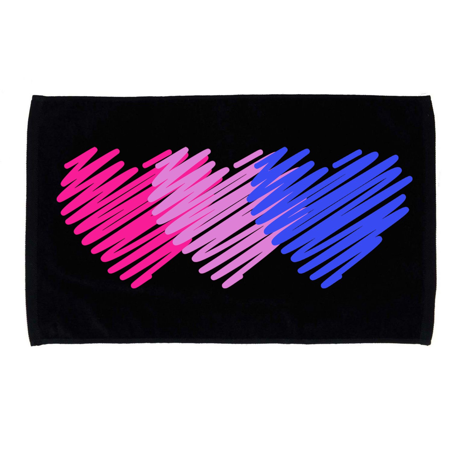 Bisexual Flag Hearts Love LGBT Bi Pride Microfiber Hand Towel