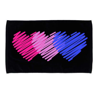 Bisexual Flag Hearts Love LGBT Bi Pride Microfiber Hand Towel