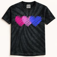 Bisexual Flag Hearts Love LGBT Bi Pride Kids Tie-Dye T-Shirt