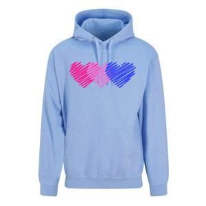 Bisexual Flag Hearts Love LGBT Bi Pride Unisex Surf Hoodie